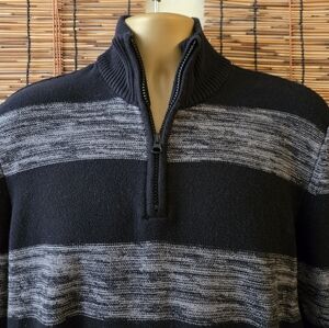 American Rag Striped Quarter Zip Sweater Size M